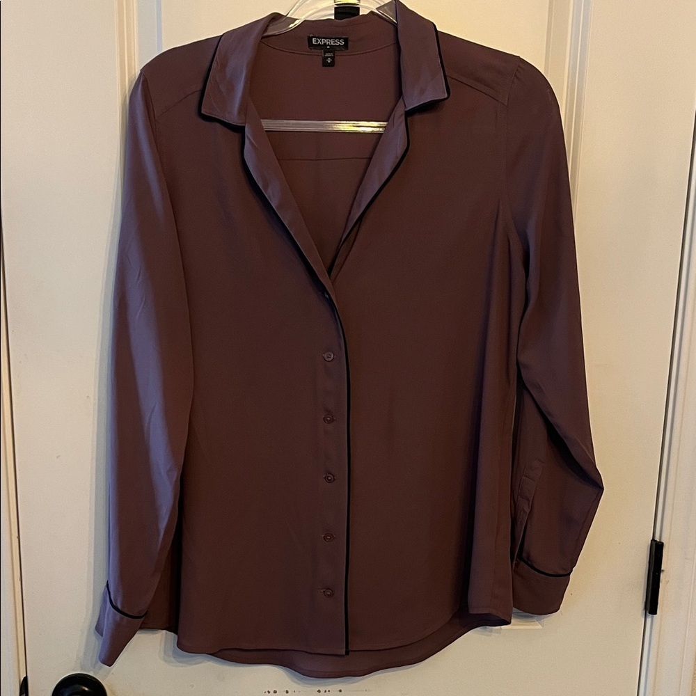 Express Women's Button Down Shirt Mauve